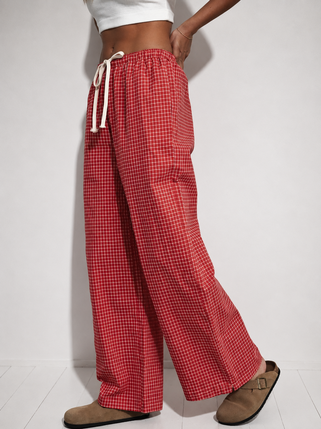Buttermelon - Drawstring Check Pants