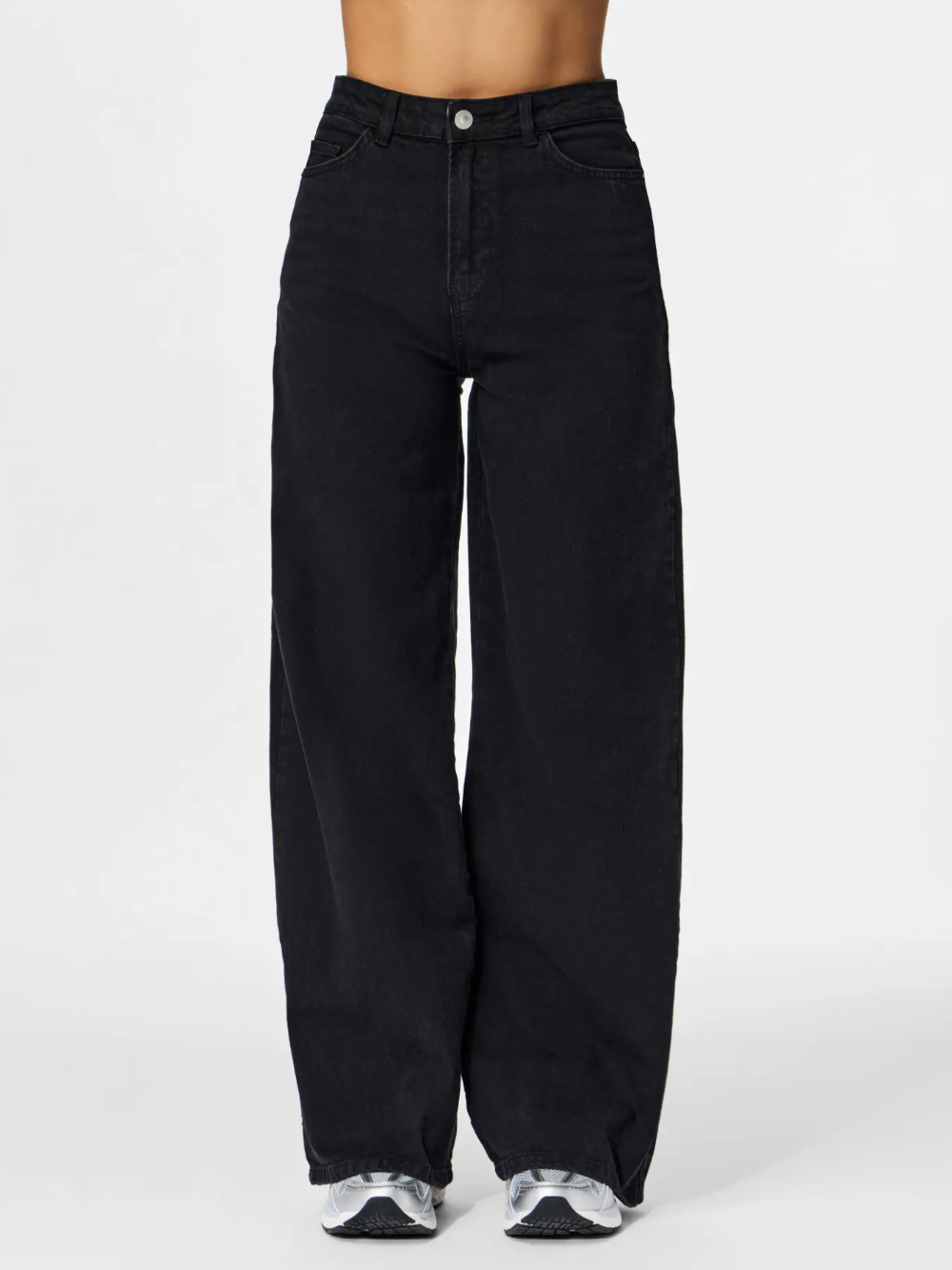 Pieces - Black Wash Wide Leg Jeans|2989