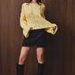 Le Lis - Oversized Cropped Cable Knit Crew Neck Sweater|3710