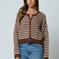 Blu Pepper -  Textured Button Up Sweater|582