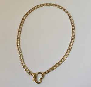 Saiba Heart Clasp Necklace - 18K PVD Gold Plating|1465