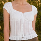 Blu Pepper - Ruffle Trim Button Down Top|577