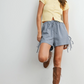 Buttermelon - Plaid Side-Tie Elastic Waist Shorts|239
