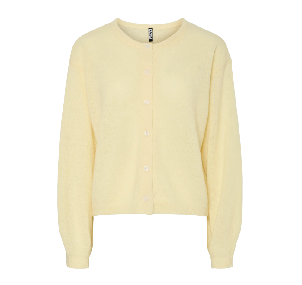 Pieces - Butter Yellow Knit Cardigan|2945