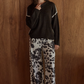 By Together - Denim Cotton Animal Print Wide Leg Pants|492