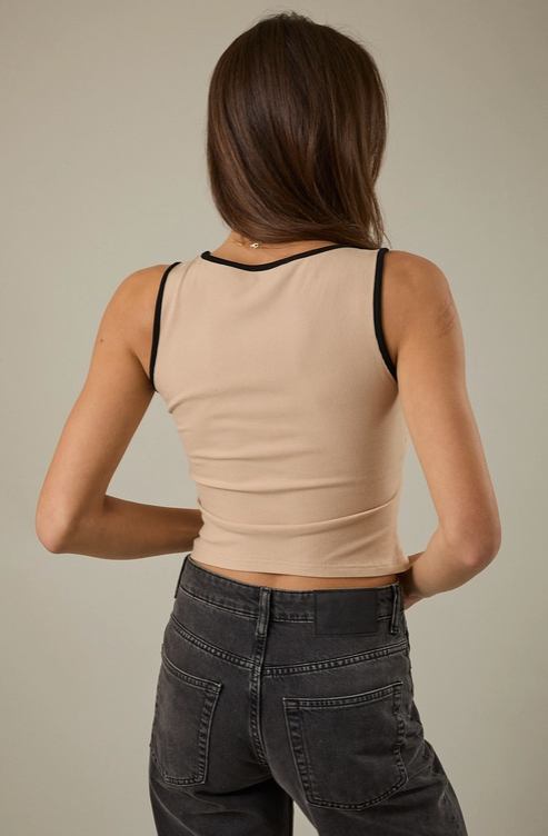 Sunday Edition - Square Neck Sleeveless Ribbed Tank|71