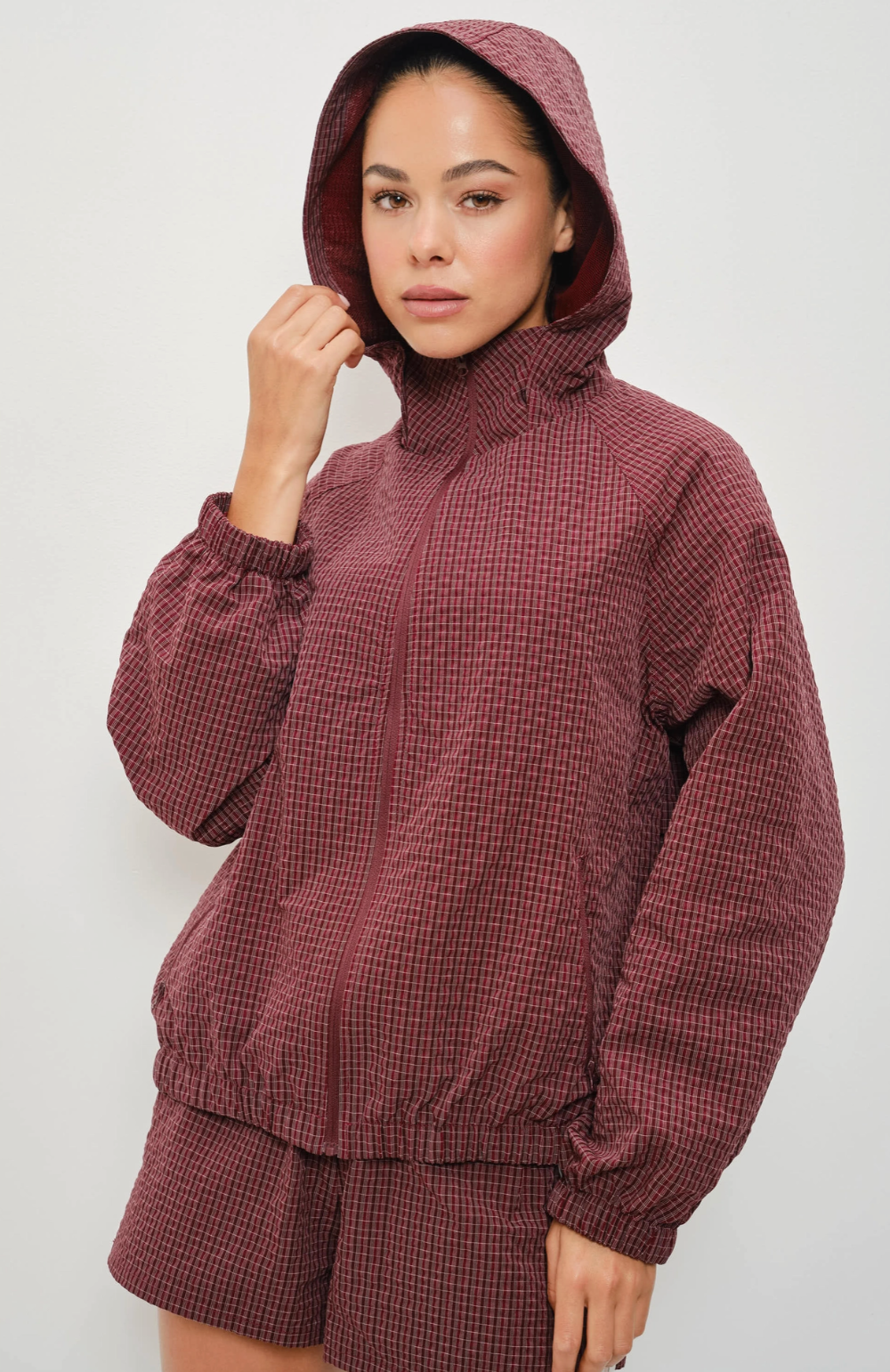 Pretty Garbage - Roxy Micro Grid Nylon Track Jacket|3623