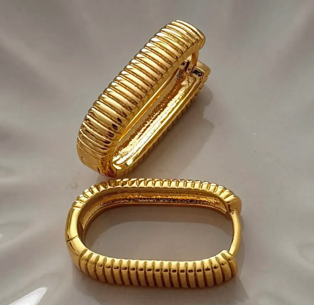 Small Ray Ribbed 2.0 Earrings  - 18K PVD Gold Plating|1649