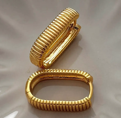Small Ray Ribbed 2.0 Earrings  - 18K PVD Gold Plating|1649