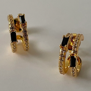 Nysa Double Huggies -  18k gold plated|2171