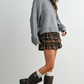 Buttermelon - Tie Split-Hem Crewneck Long Sleeve Top|276