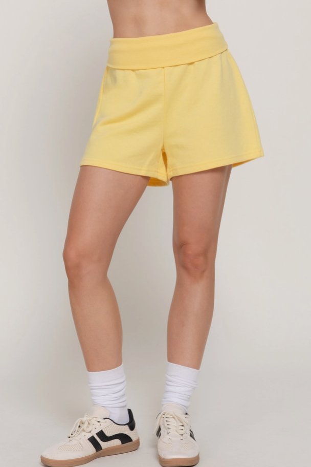 Active Basic - Fold Over Waist Band Sweat Shorts|313