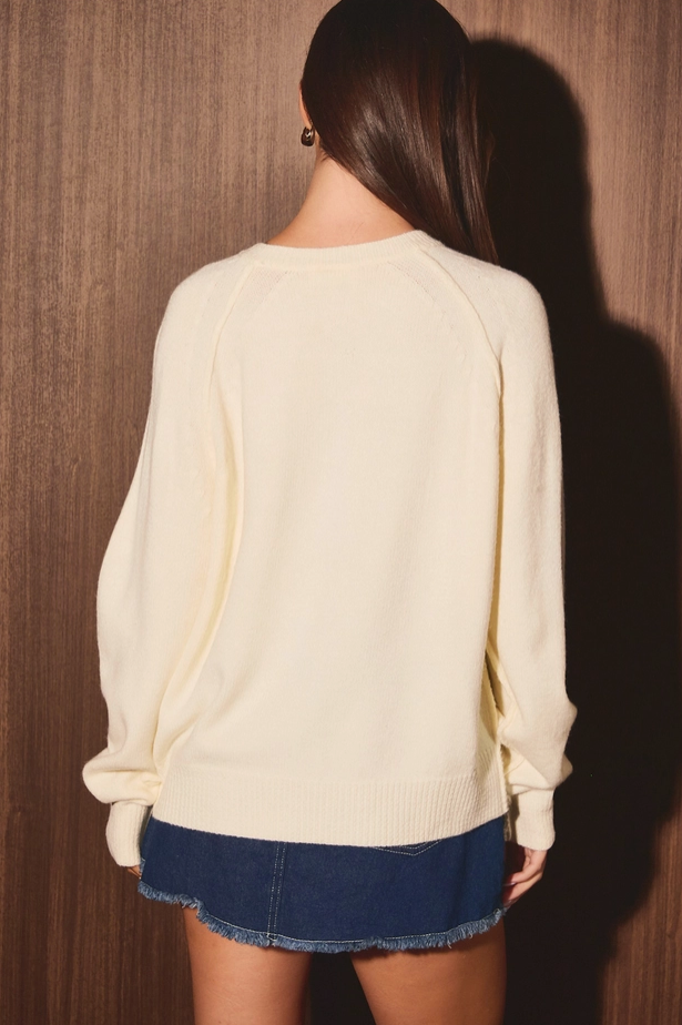 Le Lis - Soft Round Neck Henley Sweater Top|3714