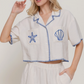 Active Basic - Edge Stitch & Embroidered Boxy Shirt|401
