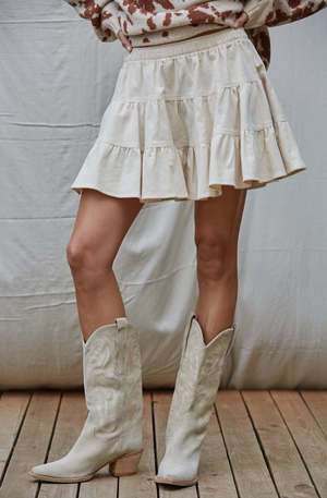 By Together - Corduroy Tiered Flare Mini Skirt|519