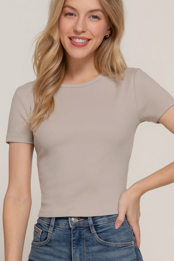Active Basic - Short Sleeve Rib Top|384