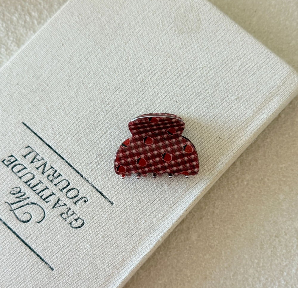 Lady June - Strawberry Gingham Claw Clip Mini|2039