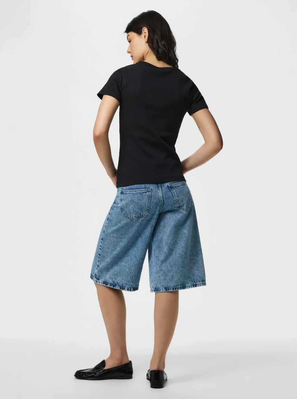 Pieces - Ribbed Basic Tee|2237