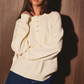 Le Lis - Soft Round Neck Henley Sweater Top|3713