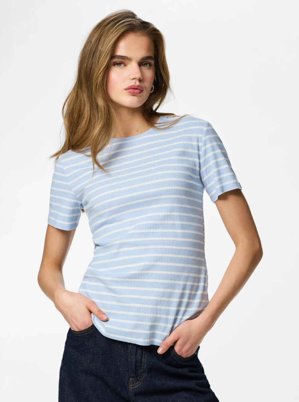 Pieces - Ribbed Tee|3030
