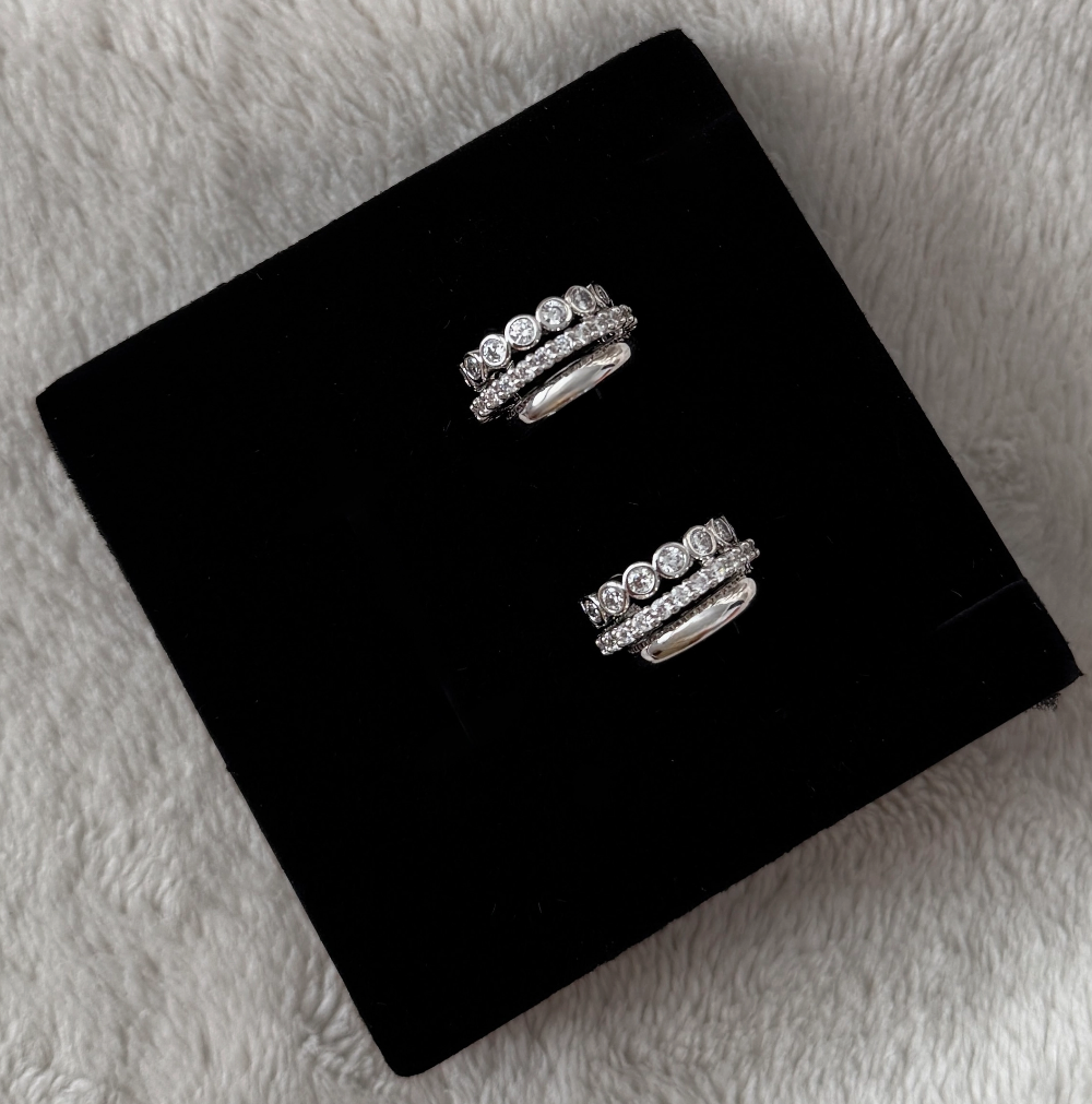 Bushra Huggies- Silver 18k rhodium plated|1853