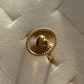 Ribbed Heart Ring - 18K PVD gold plating|2186