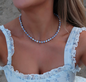 Lujain Beaded Necklace- Blue|1438