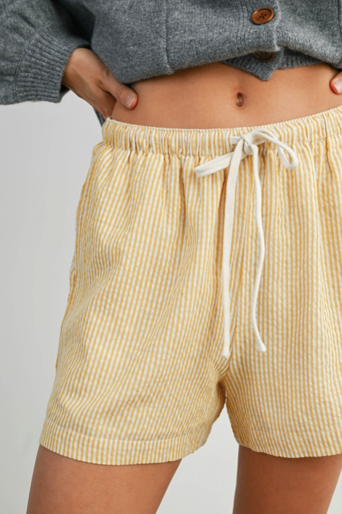 Buttermelon - Casual Striped Drawstring Shorts|180