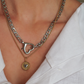 Saiba Heart Clasp Necklace - Silver|2190