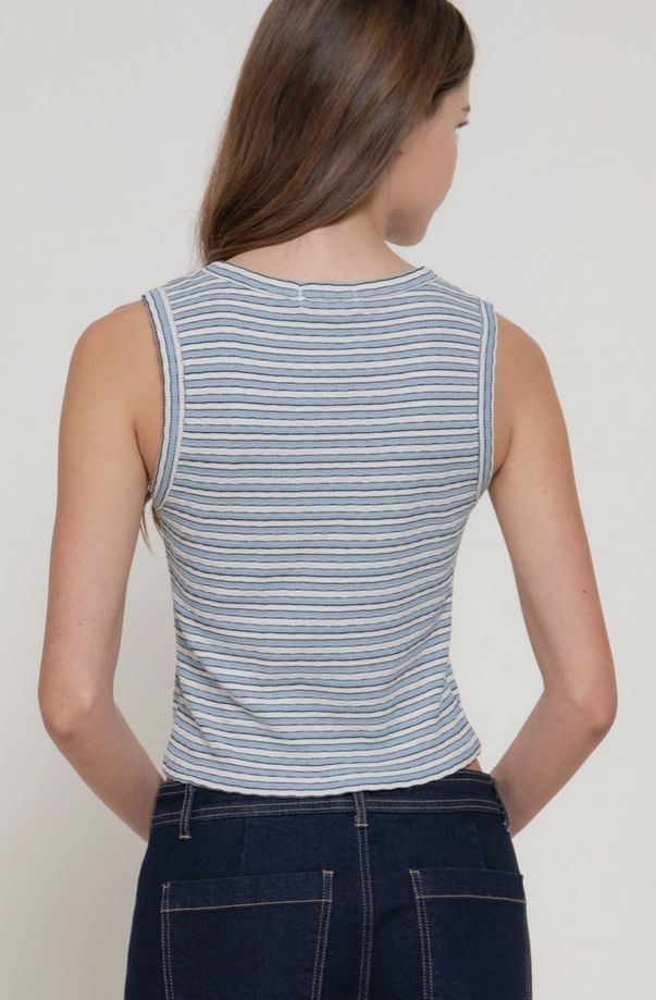 Active Basic - Striped Textured Knit Top|429