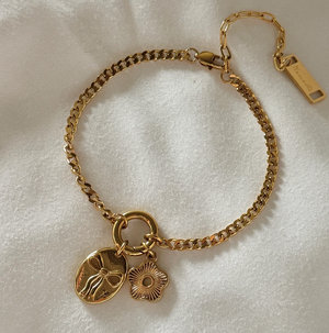 Namaste Jewelry - Bow and Flower Bracelet-  18K PVD gold plating|1848