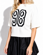 Active Basic - Short Sleeve Lettering Knit Top|1518