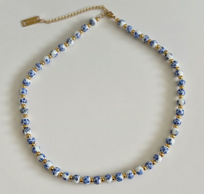 Lujain Beaded Necklace- Blue|1437