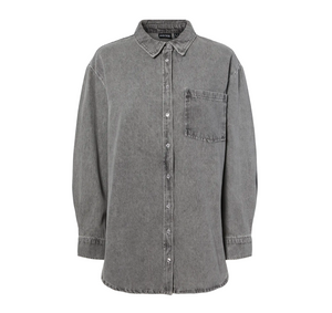Pieces - Grey Wash Oversized Denim Button Up|2995