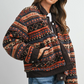 Buttermelon - Patterned Button-Front Fleece Jacket|231