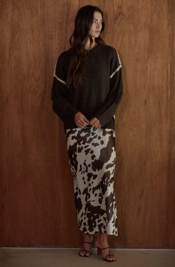 By Together - Cow Print Sleeveless Midi|502