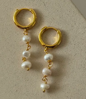 Pearl Drop Earrings -18K PVD Gold Plating|1857
