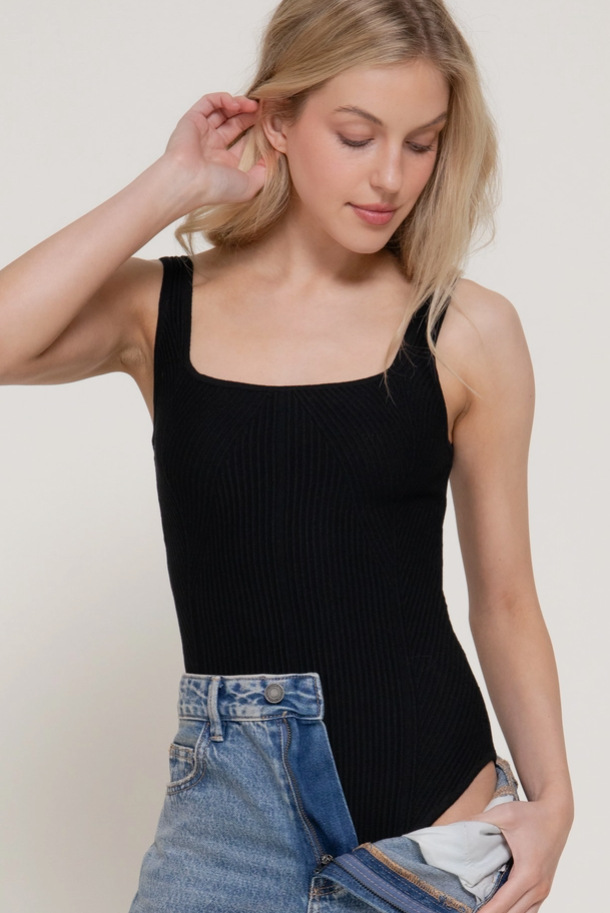 Active Basic - Square Neck Sweater Bodysuit|436