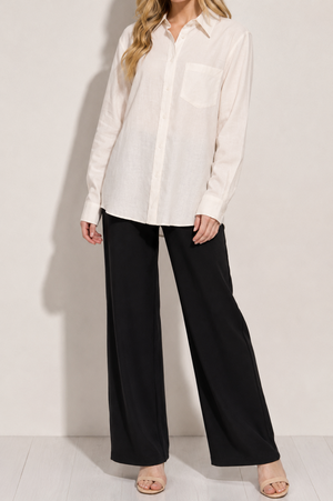 Active Basic - Long Sleeve Linen Blend Top|1503