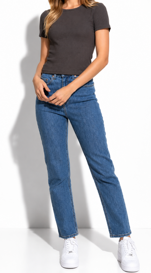Active Basic - Short Sleeve Rib Top|1511