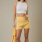 Sunday Edition - High Waist Stripe Crochet Short|38