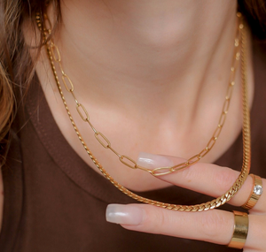 Paperclip Necklace - 18K PVD Gold Plating|1449