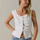 Sunday Edition - Pleated Button Down Knit Top|10