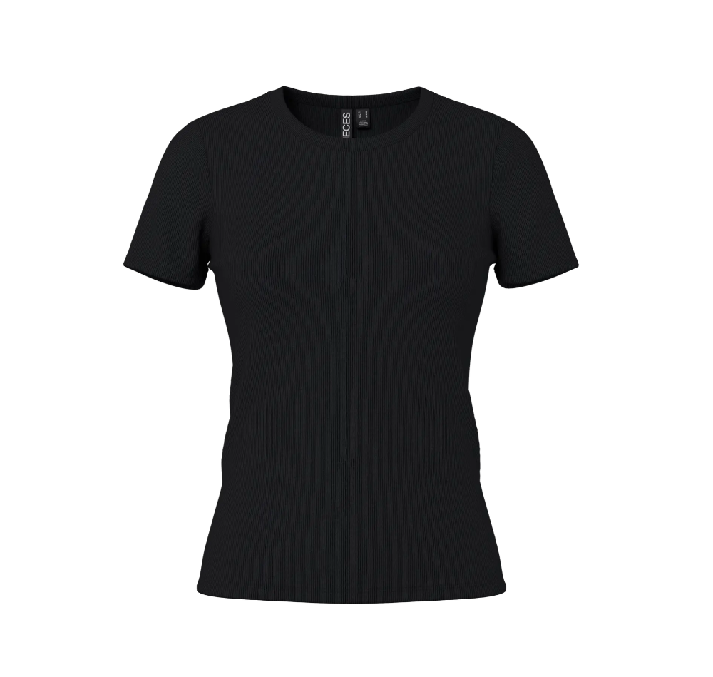 Pieces - Ribbed Basic Tee|2239