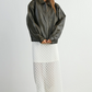 Buttermelon - Collared Zip-Front Leather Jacket|189
