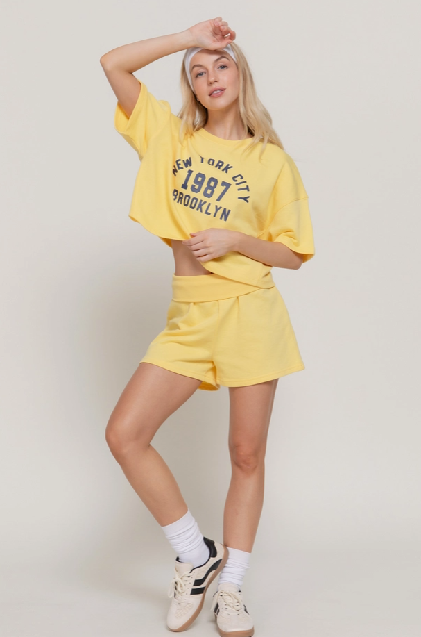 Active Basic - Fold Over Waist Band Sweat Shorts|311