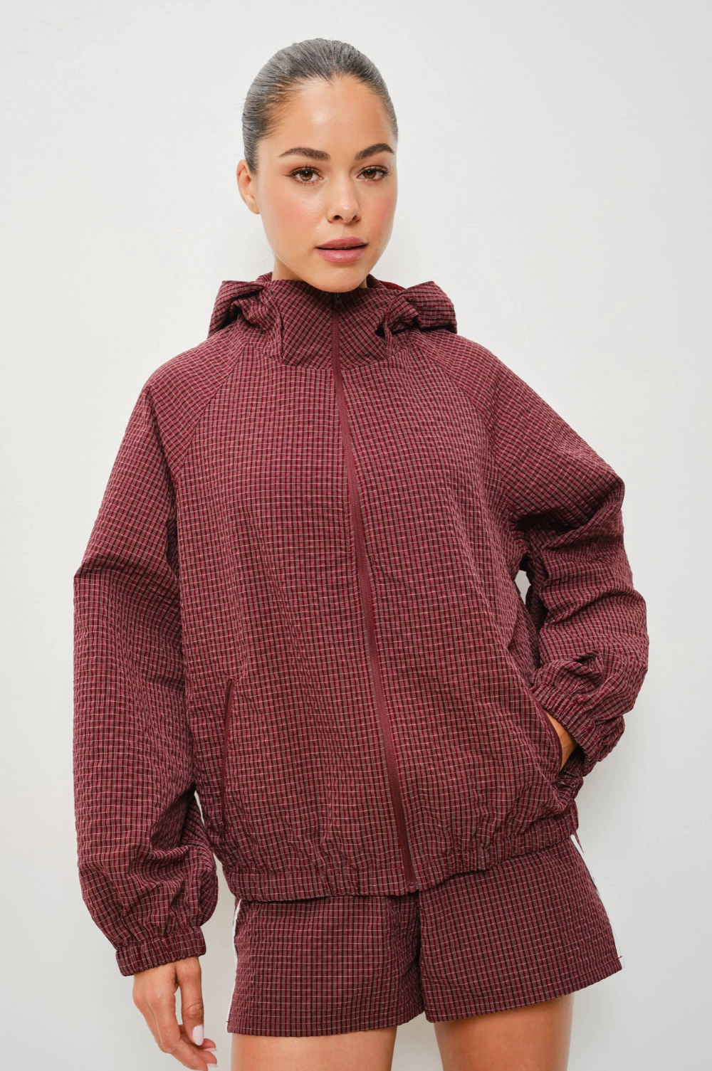 Pretty Garbage - Roxy Micro Grid Nylon Track Jacket|3620