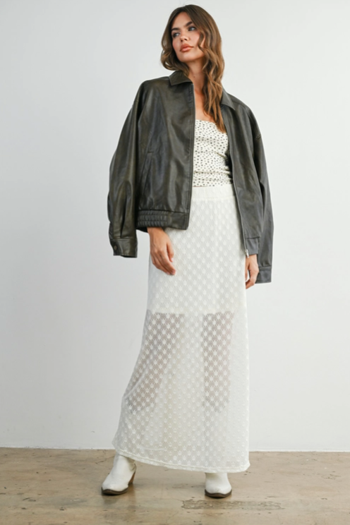 Buttermelon - Collared Zip-Front Leather Jacket|188