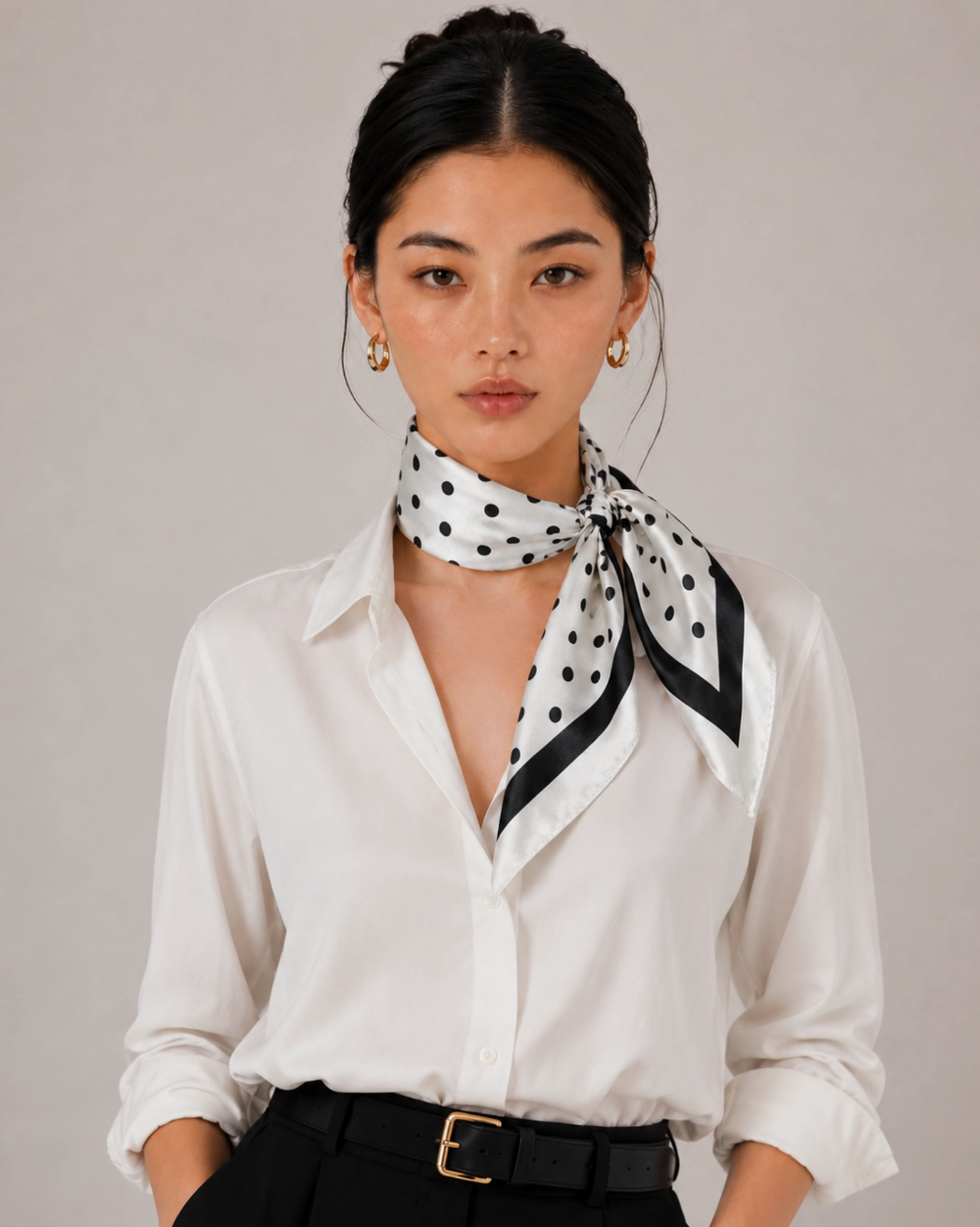 Lady June - Polka Dot Silk Scarf|2027