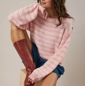 Sunday Edition - Boat Neck Stripe Sweater|7